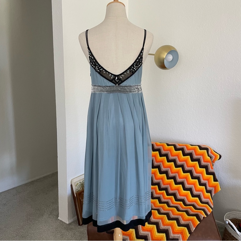 SOLD Vintage Y2K Sue Wong Fairy Beaded Embellished Silk Midi Dress - Picture 2 of 12